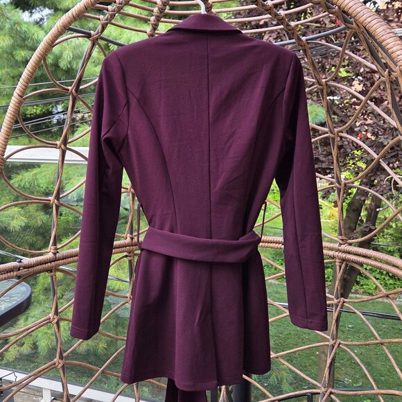Beautiful Eggplant ASOS Design Open Blazer with Belt - Picture 8 of 14